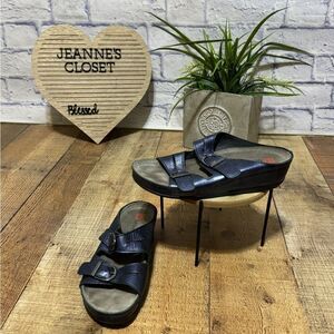 Berkemann sandals metallic blue Germany